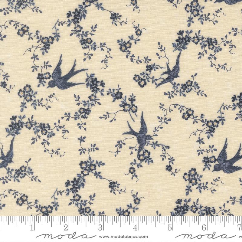 Bluebirds Nest Birds Cream - Quilt Fabric