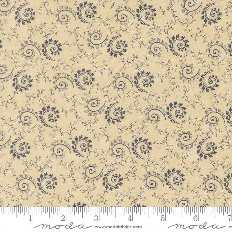 Bluebirds Nest Swirl Tan - Quilt Fabric