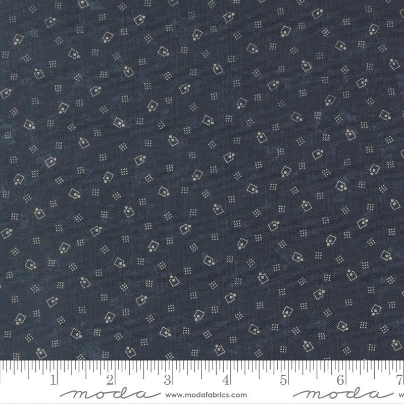 Bluebirds Nest Squares Blue - Quilt Fabric