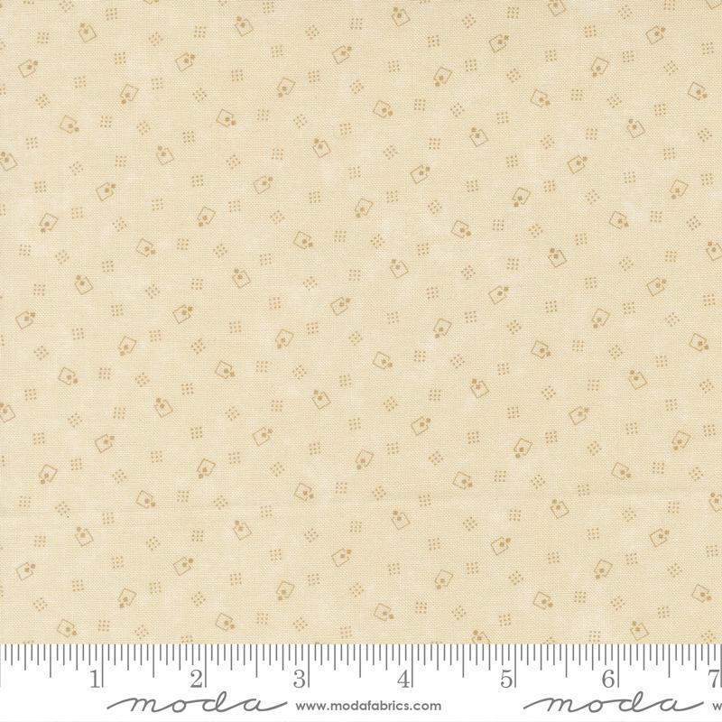 Bluebirds Nest Squares Cream - Quilt Fabric