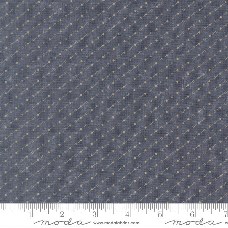 Bluebirds Nest Stripes Mid Blue - Quilt Fabric