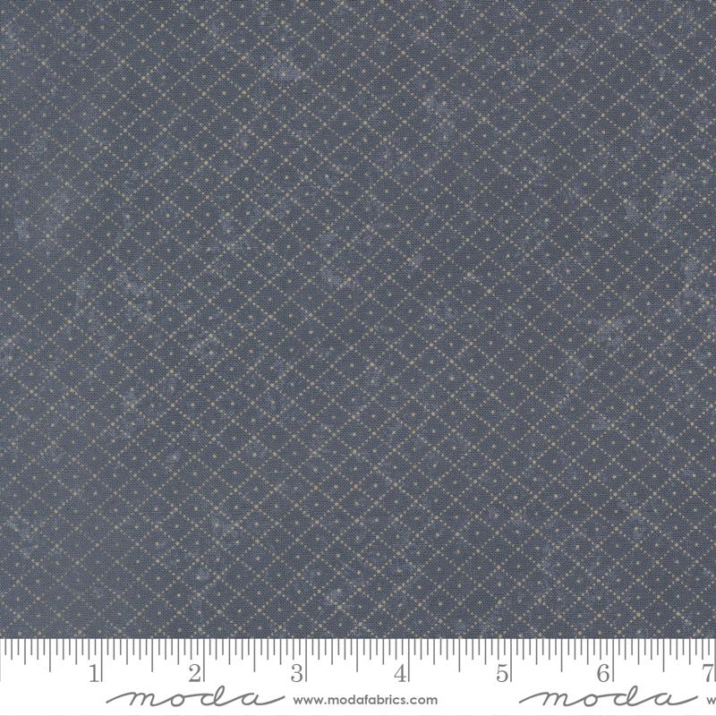 Bluebirds Nest Checker Mid Blue - Quilt Fabric