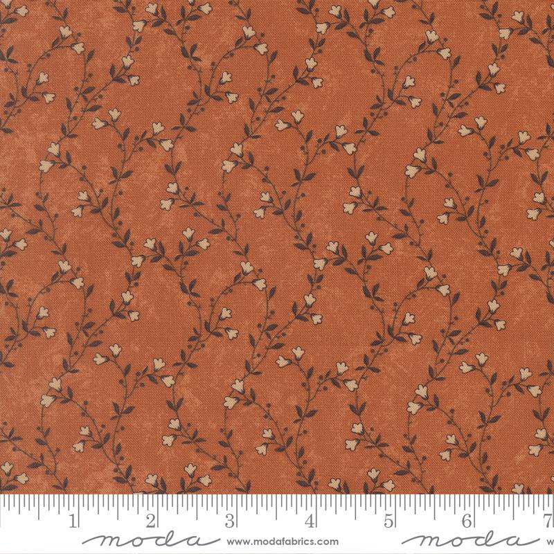 Quail Run Vines Pumpkin - Quilt Fabric