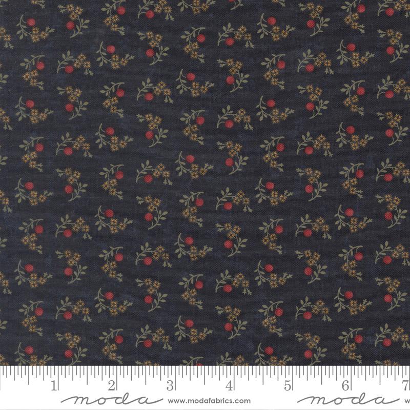 Quail Run Berries Indigo - Quilt Fabric