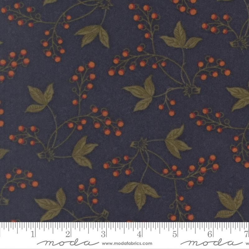Flannel Season Holly Indigo - Quilt Fabric