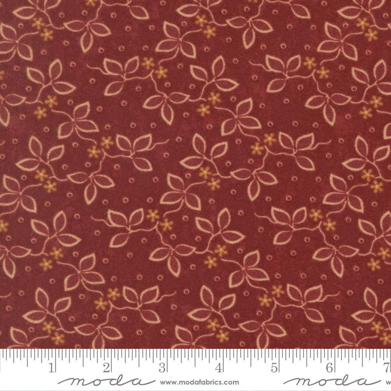 Flannel Season Vines Barn Red - Quilt Fabric