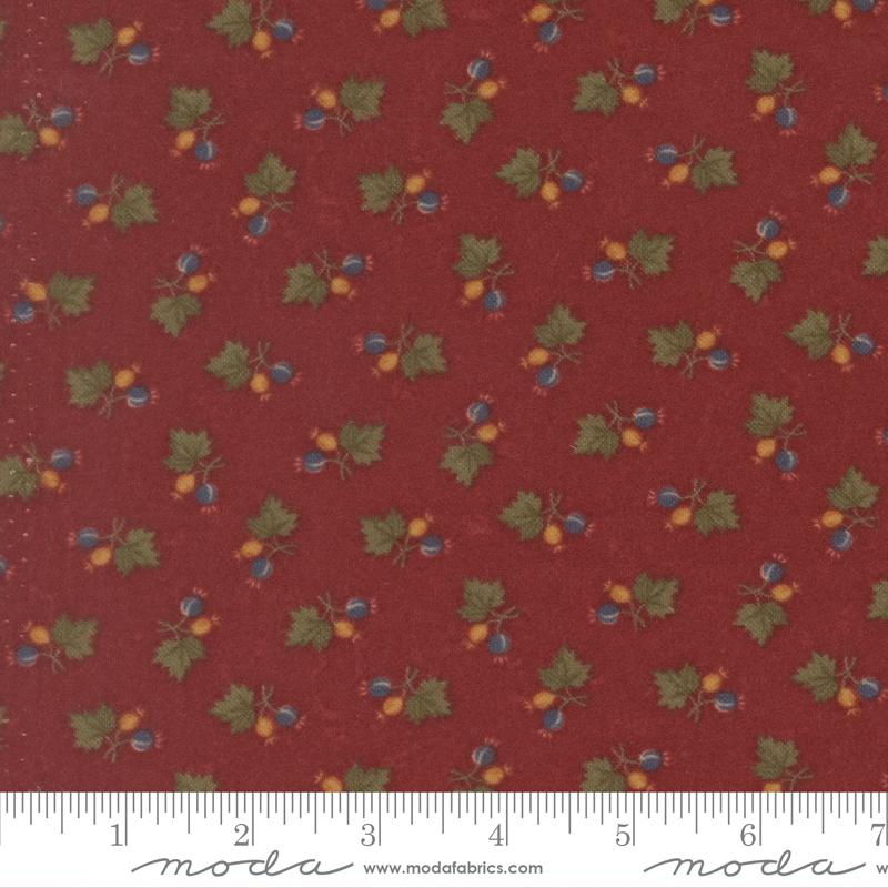 Flannel Season Acorns Barn Red - Quilt Fabric