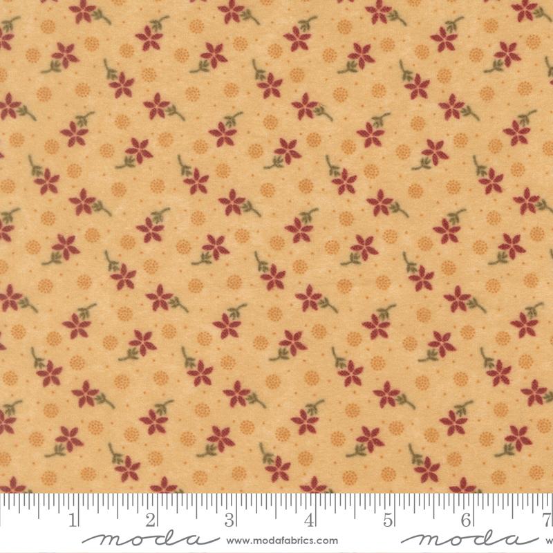 Flannel Season Dotted Floral Tan - Quilt Fabric
