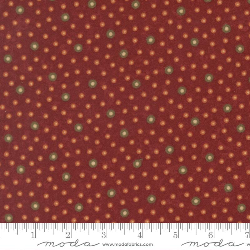 Flannel Season Dots Barn Red - Quilt Fabric