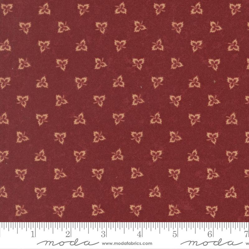 Flannel Season Leaves Barn Red - Quilt Fabric