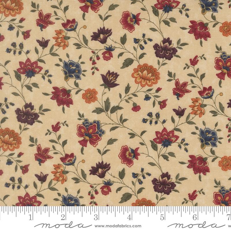 Honeysuckle Farm Flower Dandelion - Quilt Fabric, zoomed in. Select this picture to zoom back out.