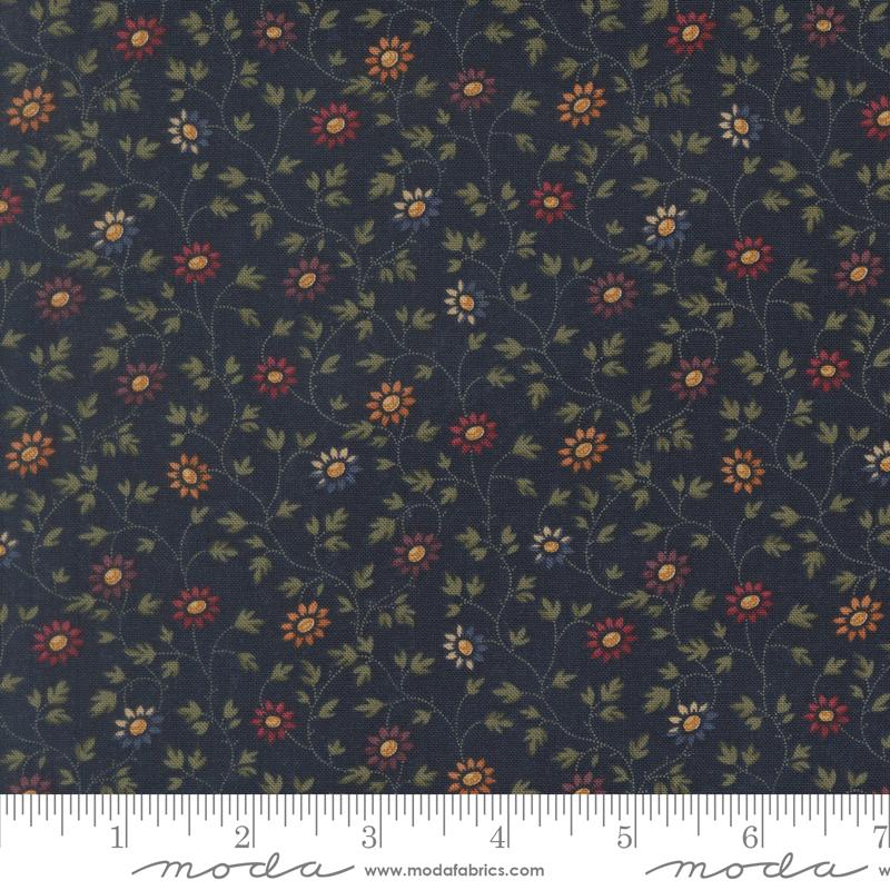 Honeysuckle Farm Blossom Bluebell - Quilt Fabric, zoomed in. Select this picture to zoom back out.