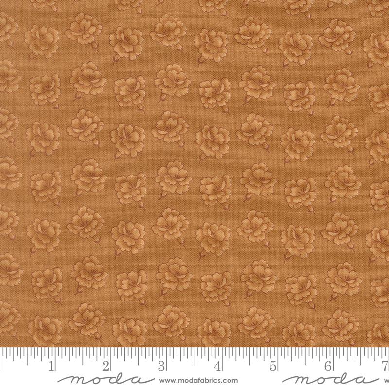 Honeysuckle Farm Petals Goldenrod - Quilt Fabric, zoomed in. Select this picture to zoom back out.