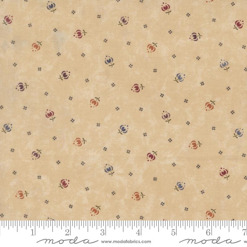 Honeysuckle Farm Buds Dandelion - Quilt Fabric, zoomed in. Select this picture to zoom back out.