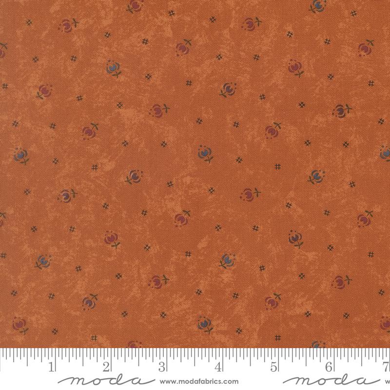 Honeysuckle Farm Buds Tiger Lily - Quilt Fabric, zoomed in. Select this picture to zoom back out.