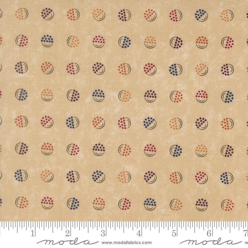Honeysuckle Farm Dots Dandelion - Quilt Fabric, zoomed in. Select this picture to zoom back out.