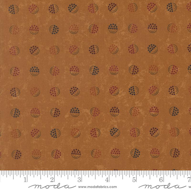 Honeysuckle Farm Dots Goldenrod - Quilt Fabric, zoomed in. Select this picture to zoom back out.