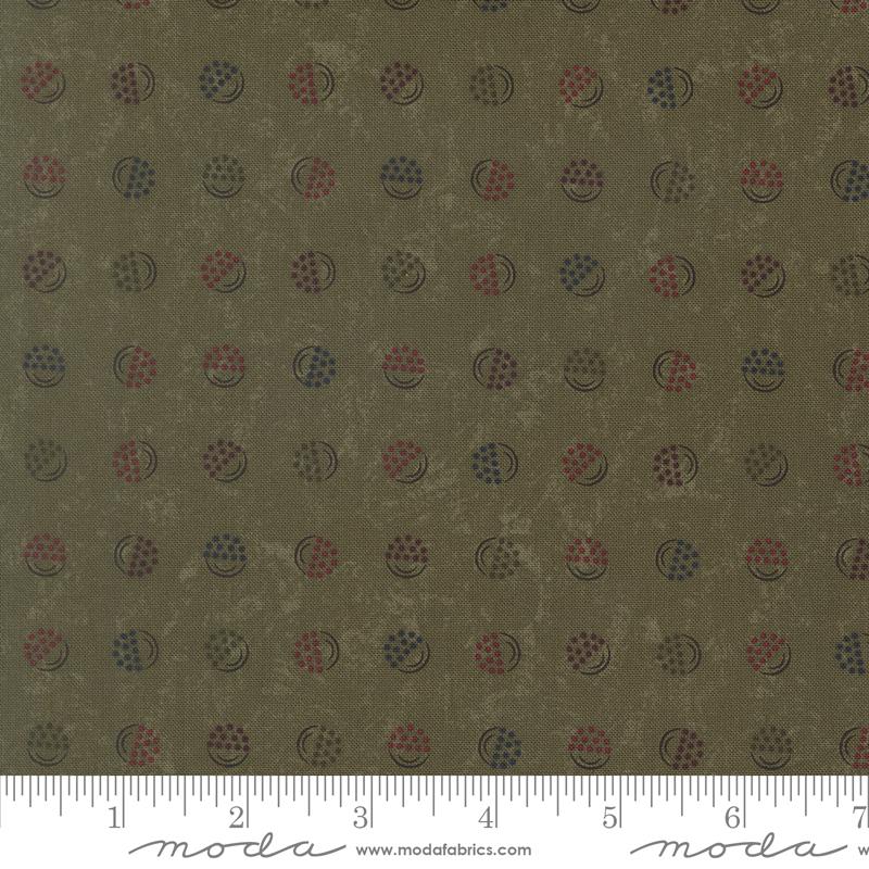 Honeysuckle Farm Dots Leaf - Quilt Fabric, zoomed in. Select this picture to zoom back out.