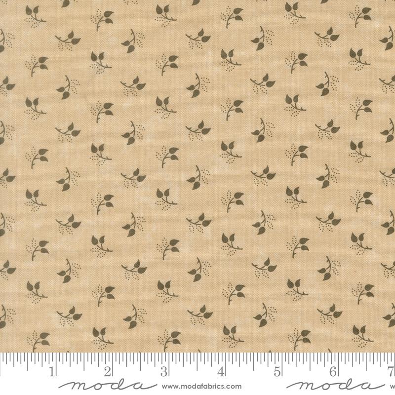 Honeysuckle Farm Leaf Dandelion - Quilt Fabric, zoomed in. Select this picture to zoom back out.