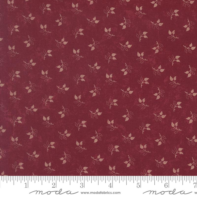 Honeysuckle Farm Leaf Rose - Quilt Fabric, zoomed in. Select this picture to zoom back out.