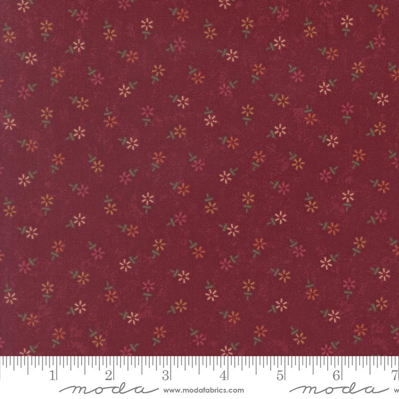 Honeysuckle Farm Bloom Rose - Quilt Fabric, zoomed in. Select this picture to zoom back out.
