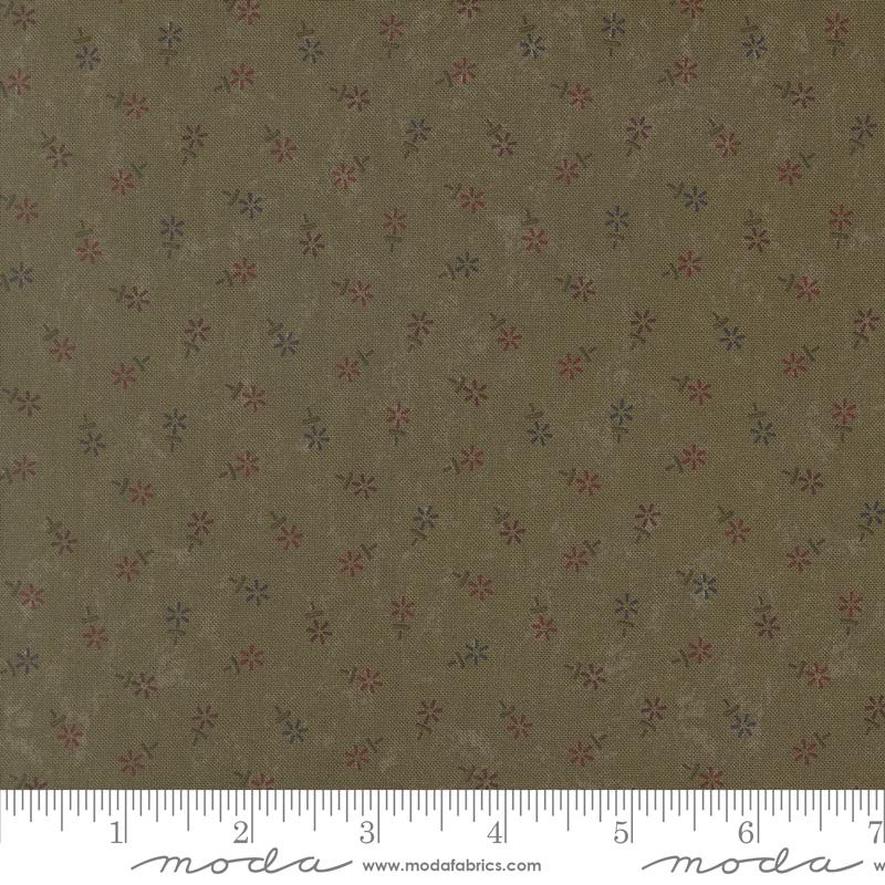 Honeysuckle Farm Bloom Leaf - Quilt Fabric, zoomed in. Select this picture to zoom back out.