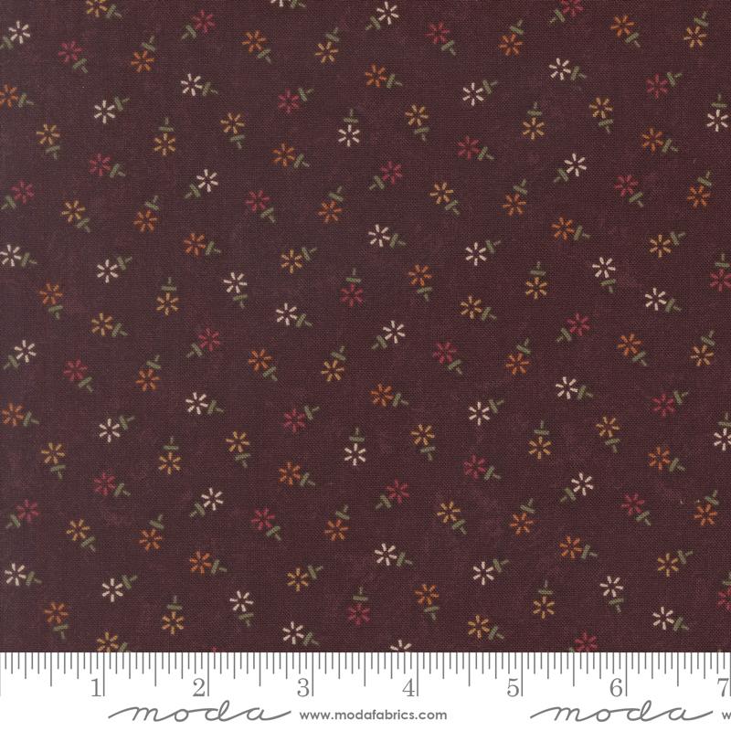 Honeysuckle Farm Bloom Periwinkle - Quilt Fabric, zoomed in. Select this picture to zoom back out.