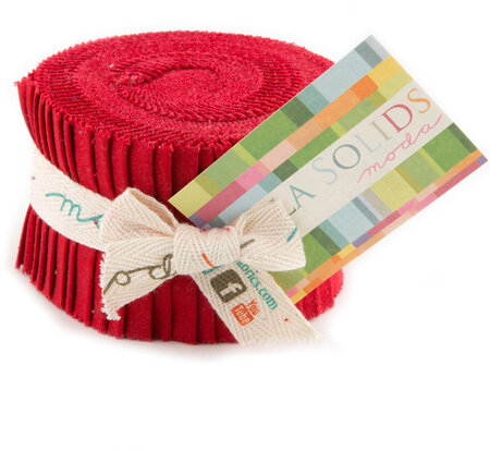 Red Bella Solids - Junior Jelly Roll
