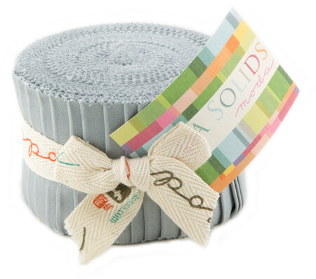 Silver Bella Solids - Junior Jelly Roll