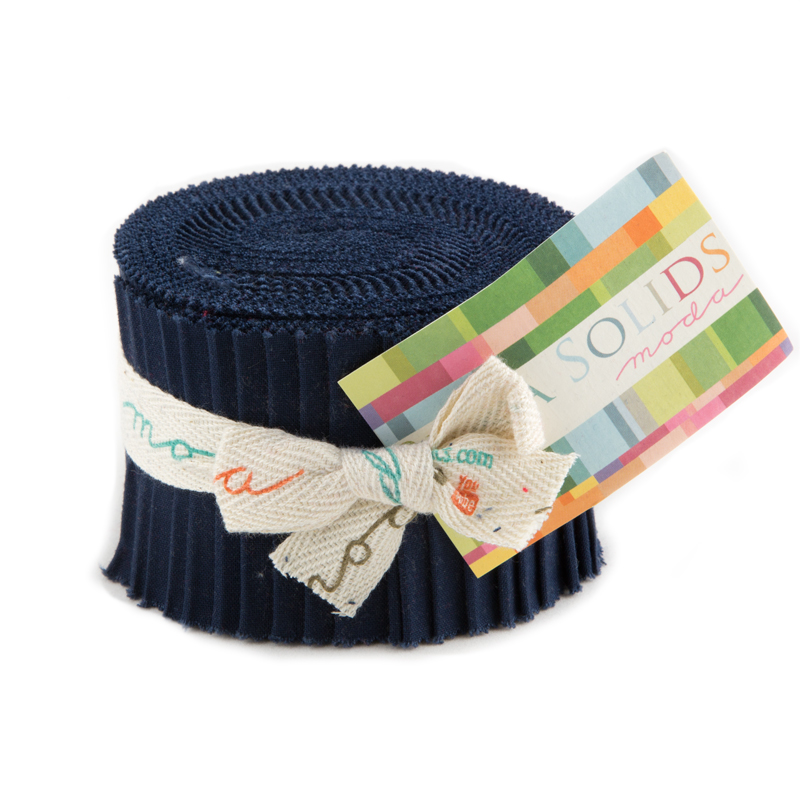 Navy Bella Solids - Junior Jelly Roll