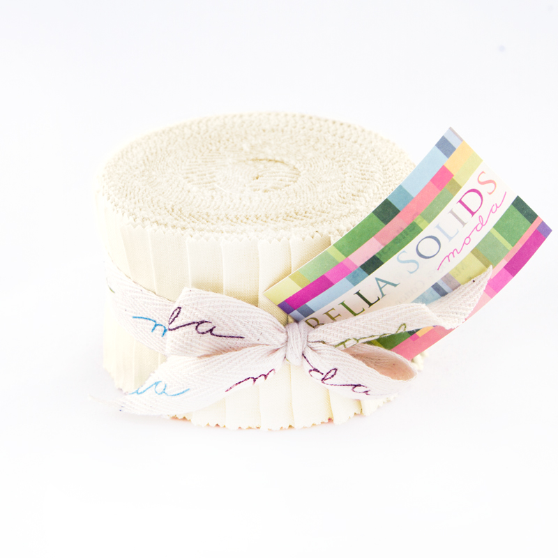 Off White Bella Solids - Junior Jelly Roll