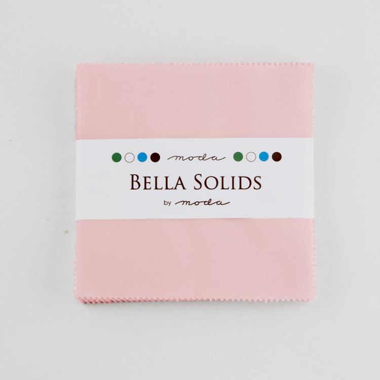 3" Sisters Pink Bella Solids - Charm Pack