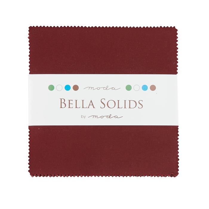 Bella Solids Burgundy - Charm Pack