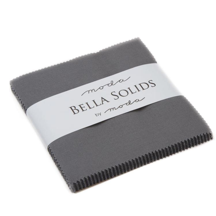 Graphite Bella Solids - Charm Pack