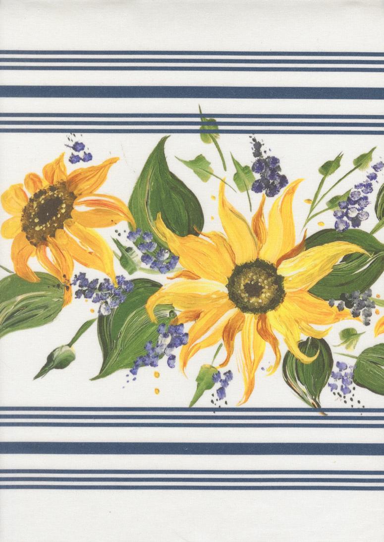 18" Summer Solstice White Sunflower - Quilt Fabric
