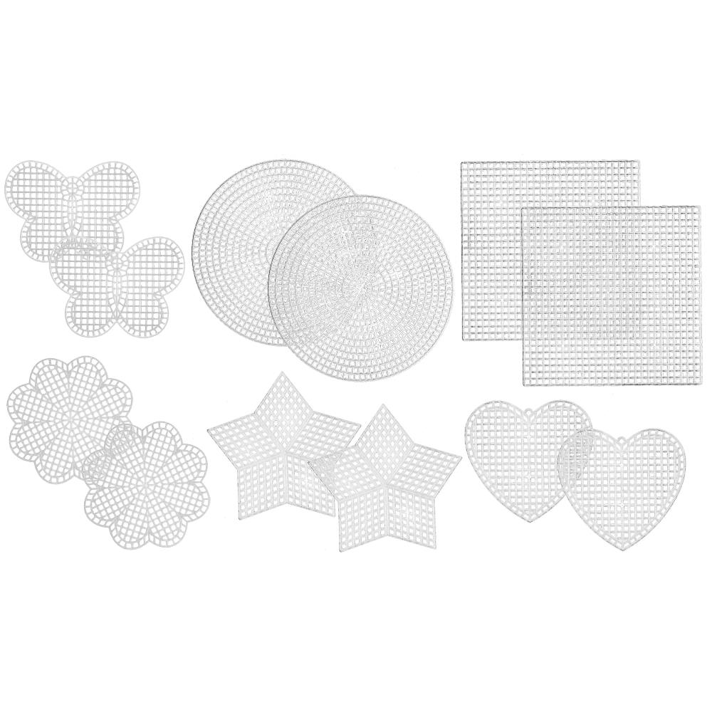 Variety Plastic Canvas Shapes 7 Count - 12 Pieces