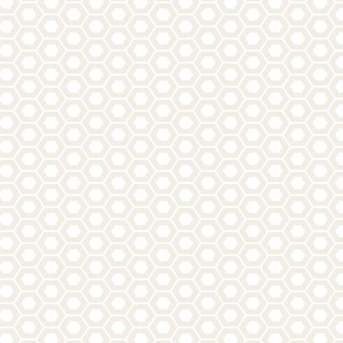 Muslin Mates Hexagons White - Quilt Fabric