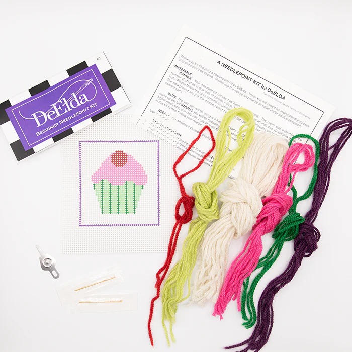 Cupcake Beginner Needlepoint Kit