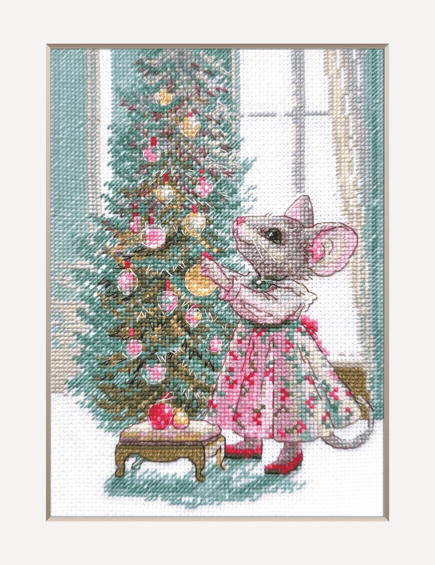 Merry Mouse - Christmas Cross Stitch Kit
