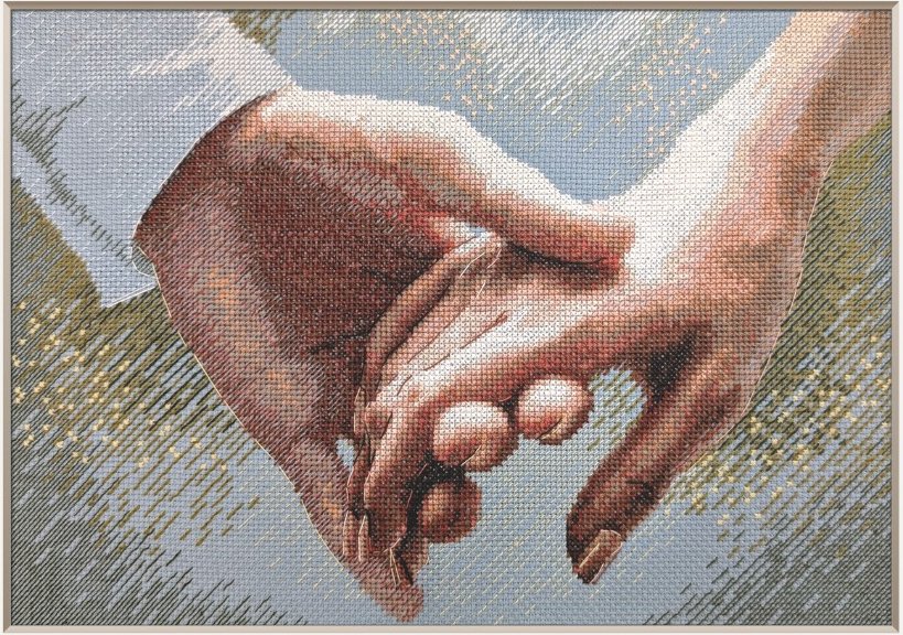 In Your Hands - Cross Stitch Kit, zoomed in. Select this picture to zoom back out.