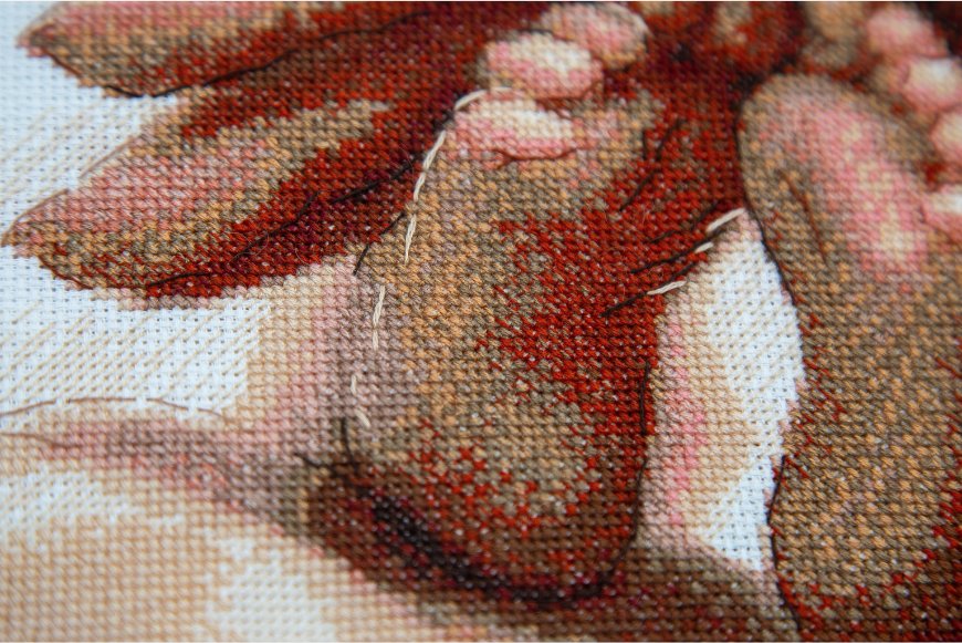 Little One - Cross Stitch Kit, different perspective #2, zoomed in. Select this picture to zoom back out.