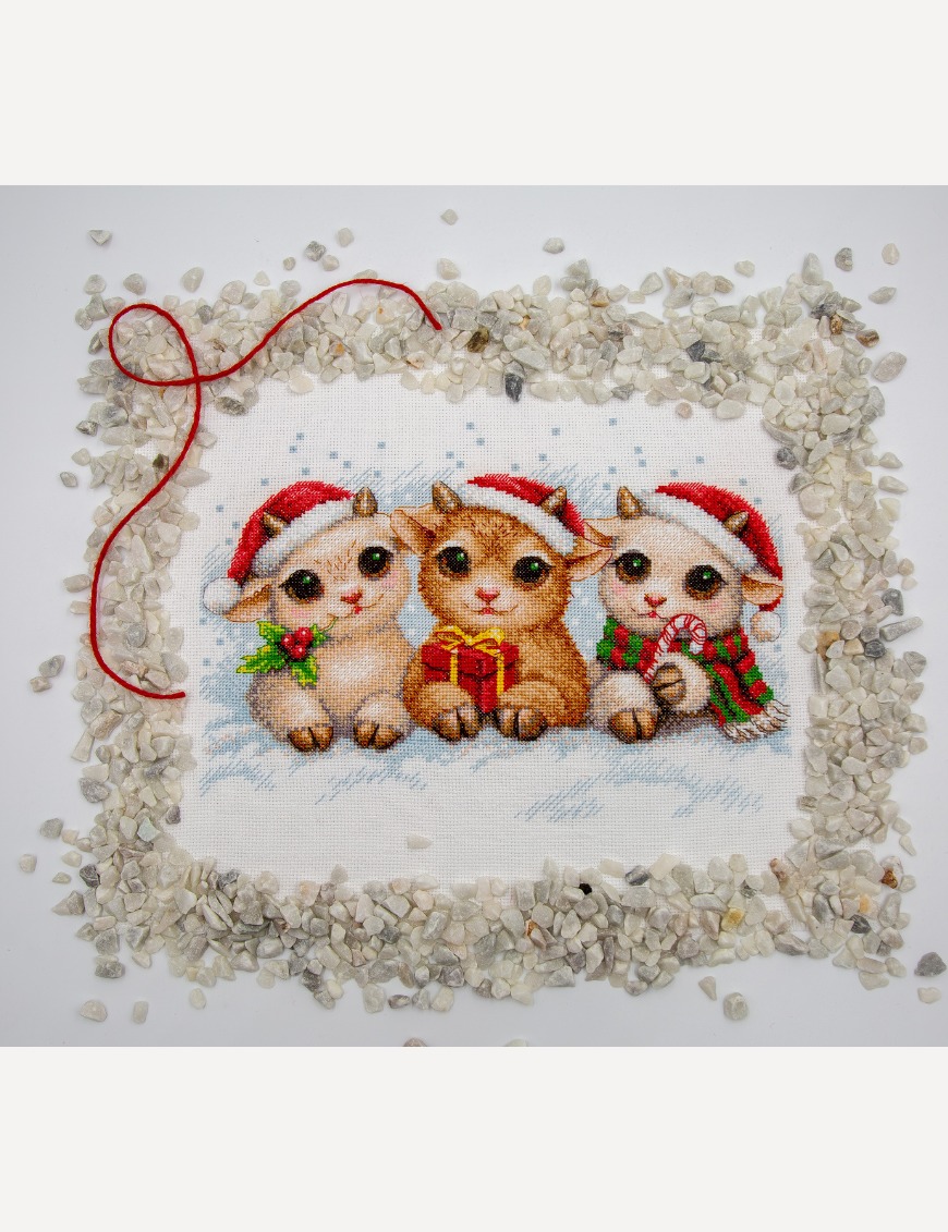 Christmas Joy - Cross Stitch Kit, different perspective #1, zoomed in. Select this picture to zoom back out.