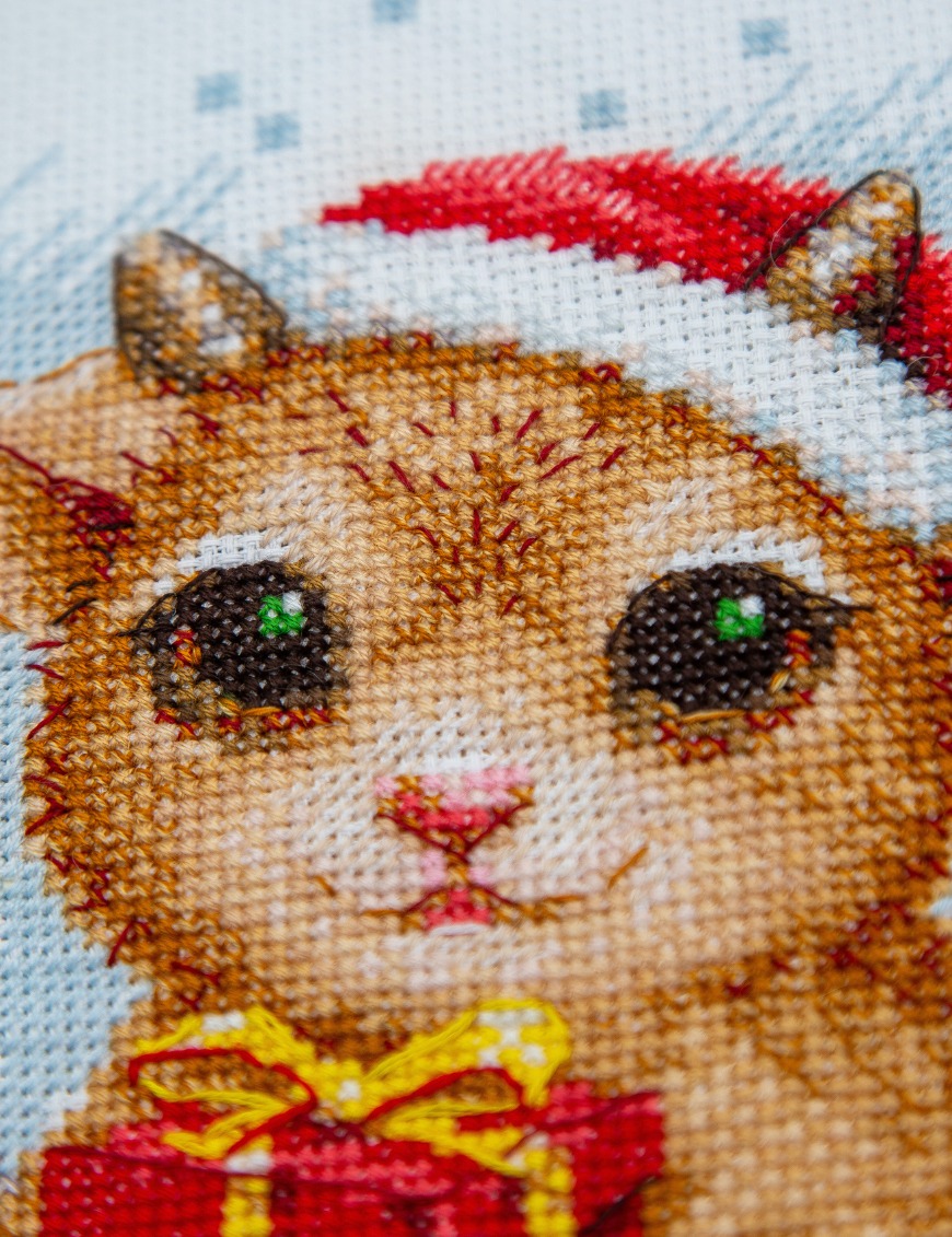 Christmas Joy - Cross Stitch Kit, different perspective #2, zoomed in. Select this picture to zoom back out.