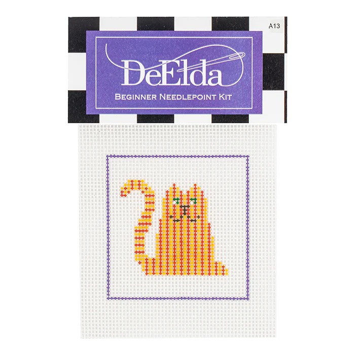 Striped Cat Beginner Needlepoint Kit