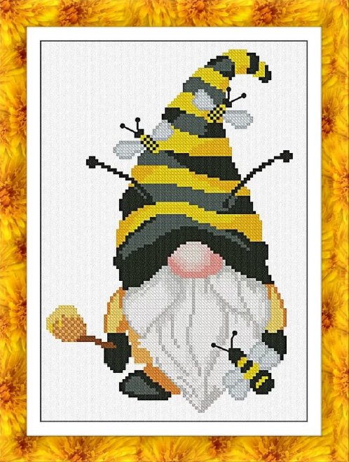 Bee Gnome - Cross Stitch Pattern