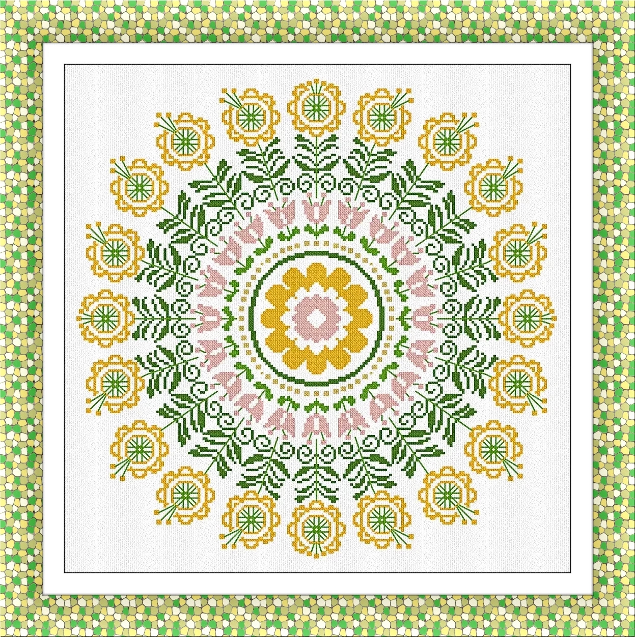 Circle of Flowers - Cross Stitch Pattern