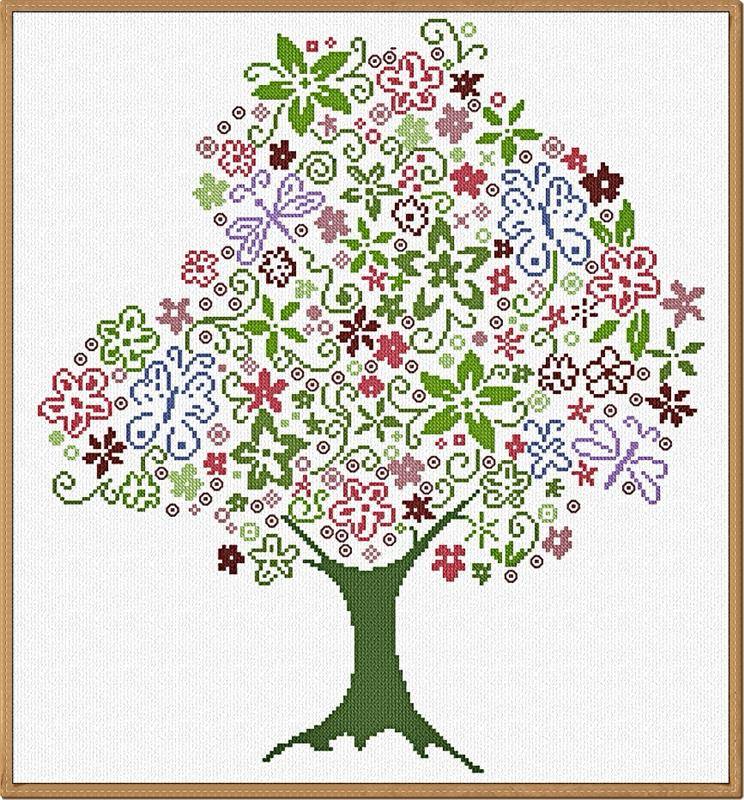 Happy Tree - Cross Stitch Pattern