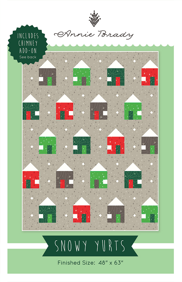 Snowy Yurts - Quilt Pattern, zoomed in. Select this picture to zoom back out.