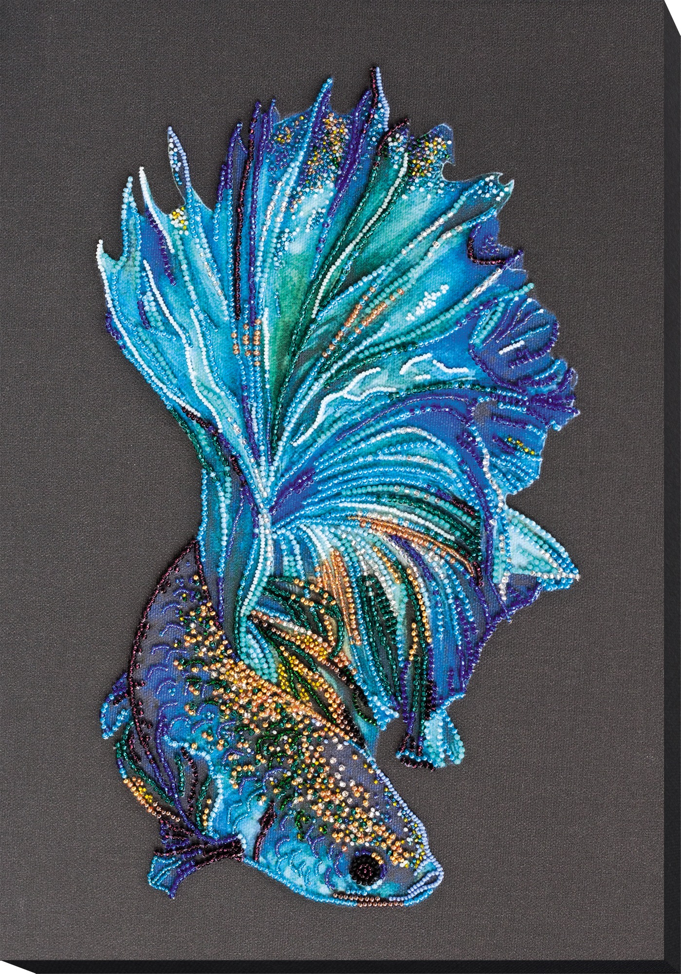 Blue Gold - Bead Embroidery Kit, zoomed in. Select this picture to zoom back out.