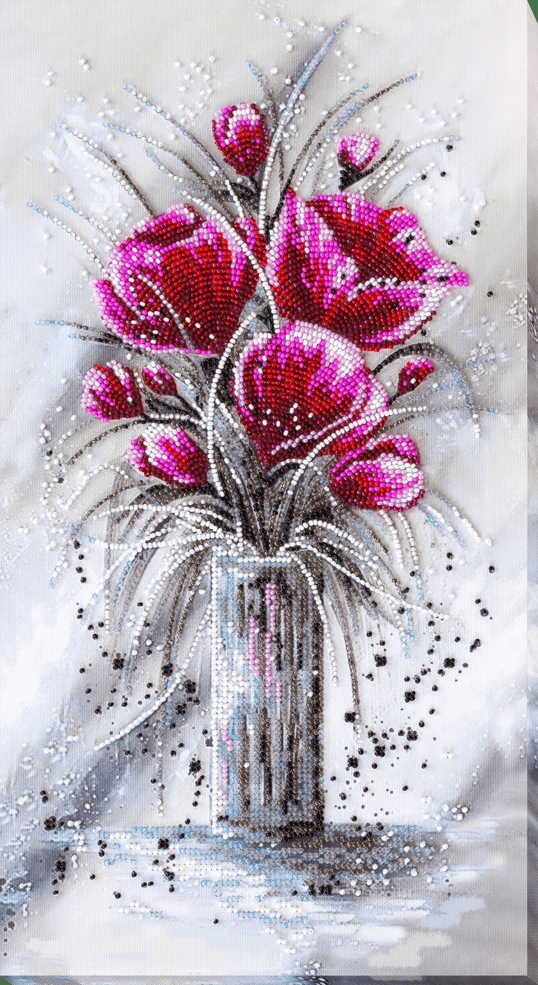 Red Emerald - Bead Embroidery Kit, different perspective #1, zoomed in. Select this picture to zoom back out.